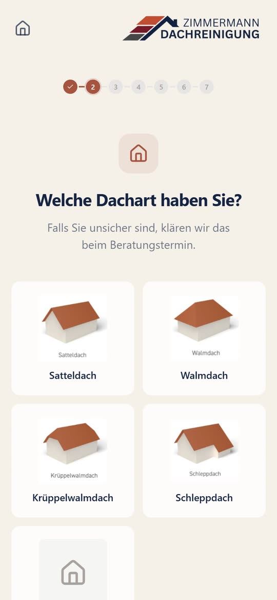 Mehrstufiges Anfrageformular auf dem Handy