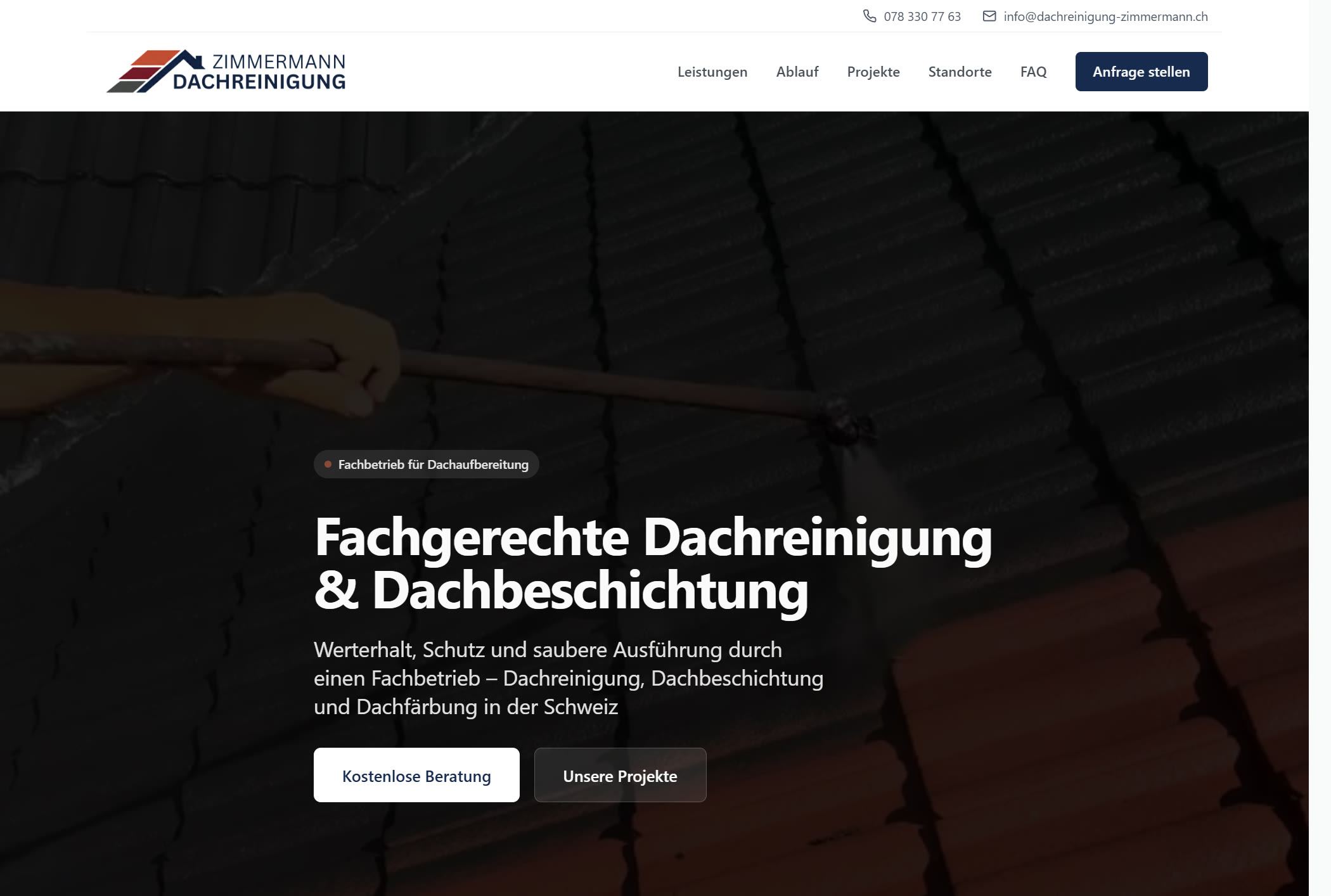 Beispiel einer SEO-optimierten Webseite für einen Schweizer Betrieb